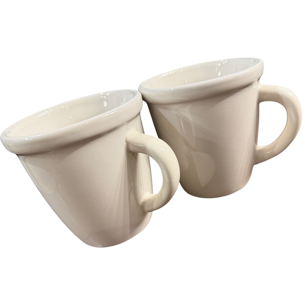 Crate and Barrel Dinette Mug Set of 2 Bret Bortner Cream 12oz 204-775